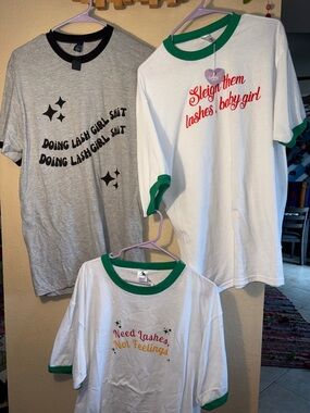 NWT LASH GIRL PROMOTIONAL T-SHIRT BUNDLE. One is gray with black trim si